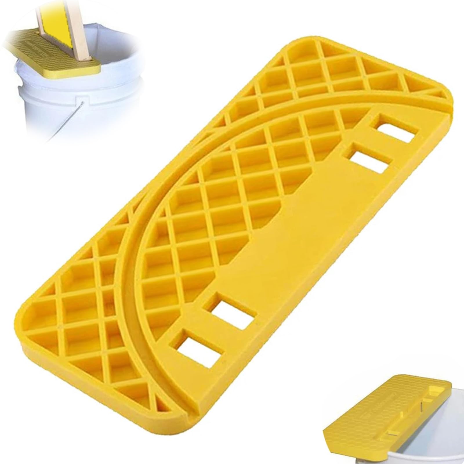 Honey Harvesting Equipment, 13x5.5" Plastic Honey Bucket Nest Frame Shelf Fit 25L Bucket, Non Slip Flat Spinner Extractor for Hive Cleaning Tool Spinner Extractor Bee Frame Holder