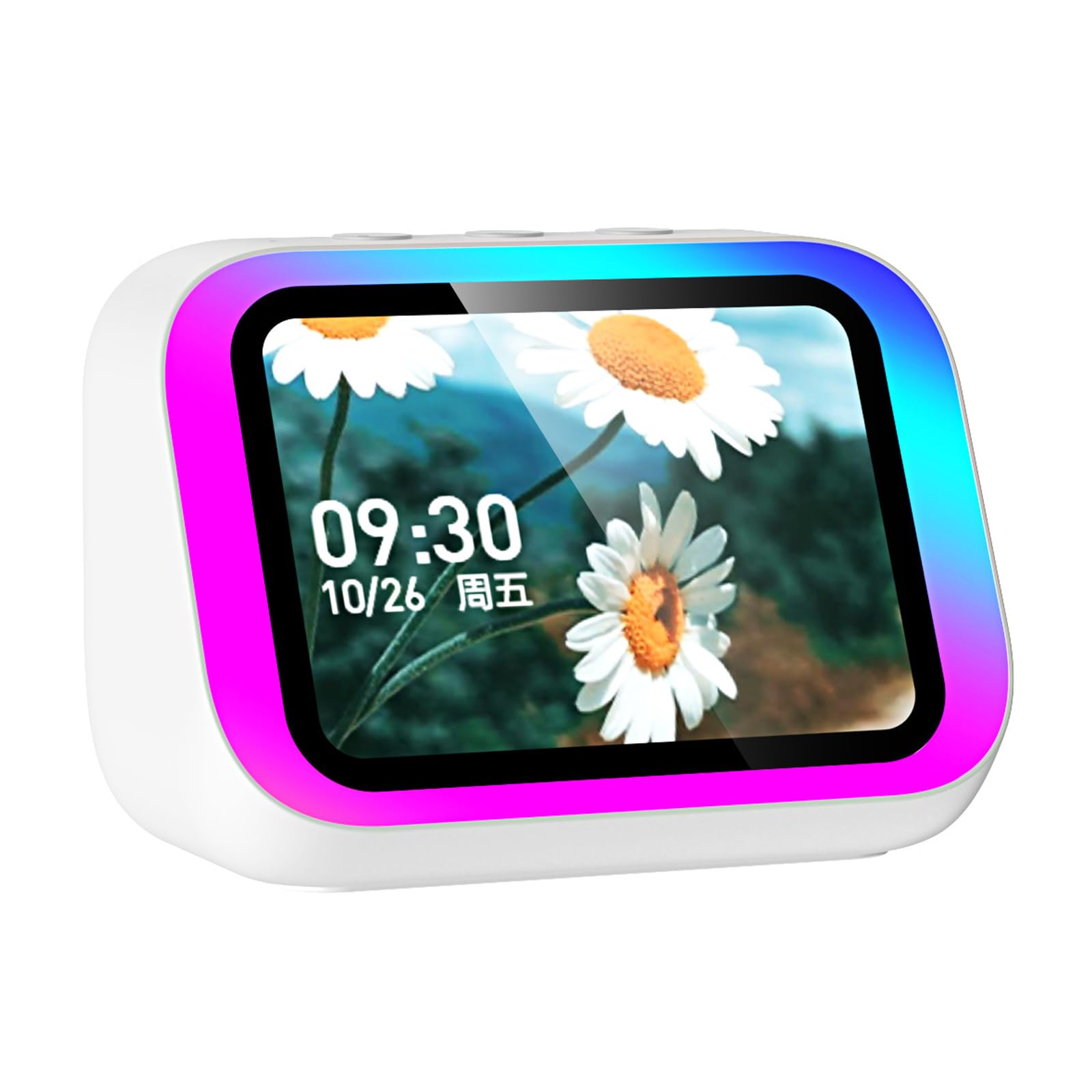fesoklaf smart Alarm Clock With Bluetooth Speaker with RGB Light Loud for Children and Deep Sleepers, LED Table Clock with Voice Control Function, Snooze, 12/24 H, Memory Battery