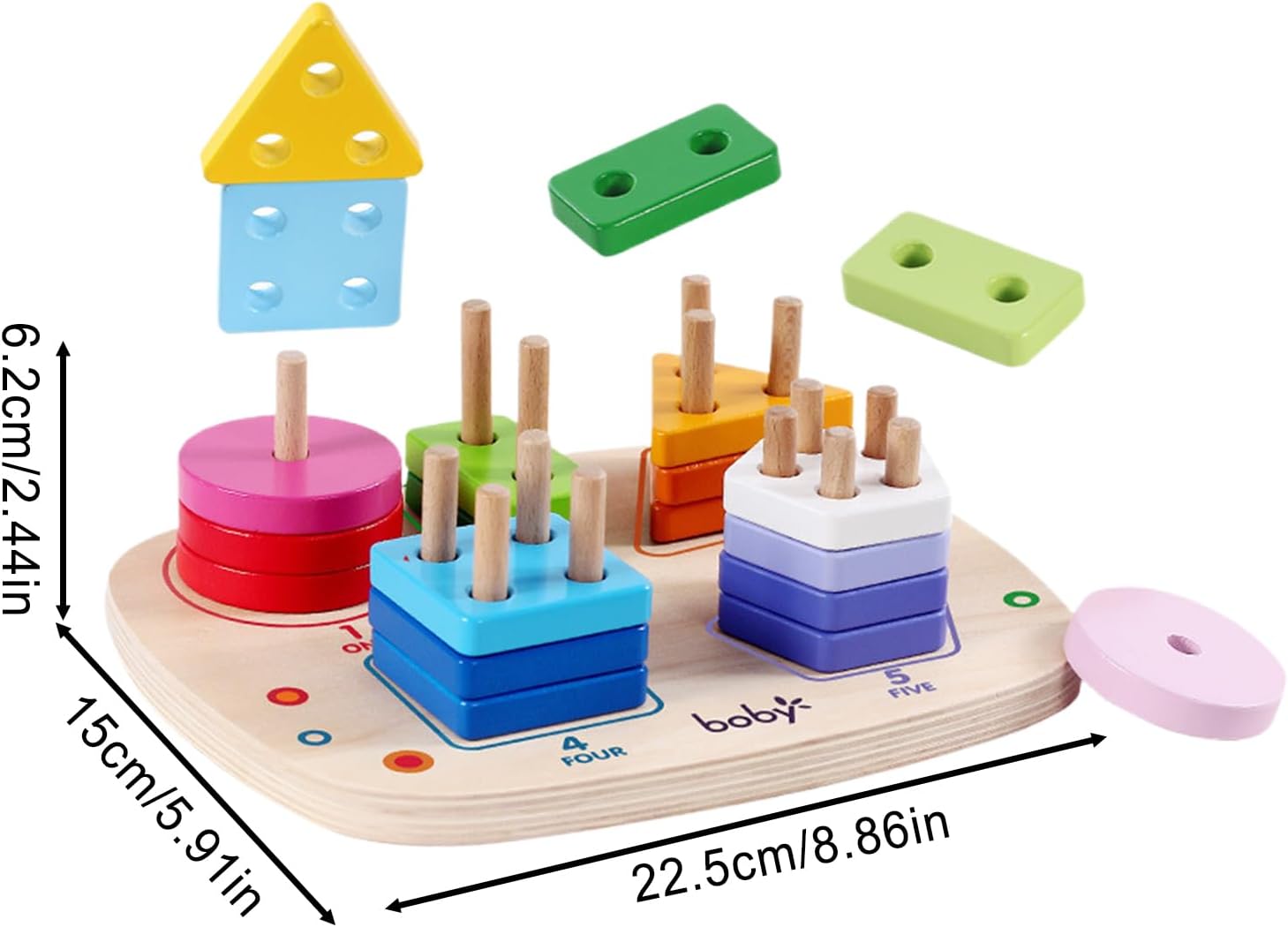 木製積み重ねおもちゃ | 感覚的幾何学ボード,マッチングパズル積み木 | 子供向け、家庭用、就学前教育、幼稚園、旅行用、発達、学習