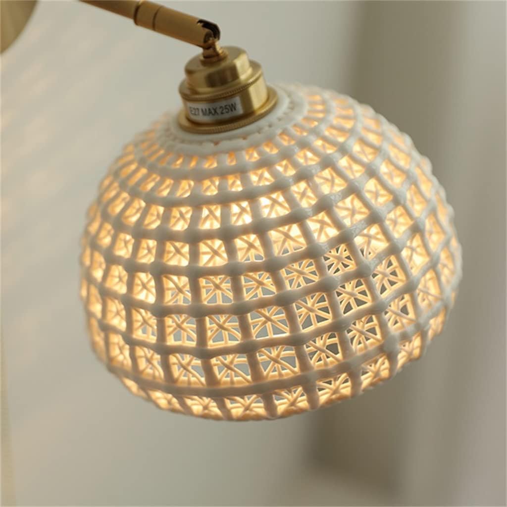 Copper LED Wall Light Pull Chain Switch Bathroom Stair Lights Nordic Ceramic Wall Lamp