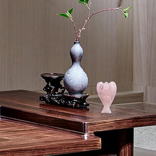 Miniatura 5 de Figura de ángel de cristal curativo, piedra preciosa natural, tallada a mano, estatua de ángel guardián de la paz, cristales curativos de Reiki,