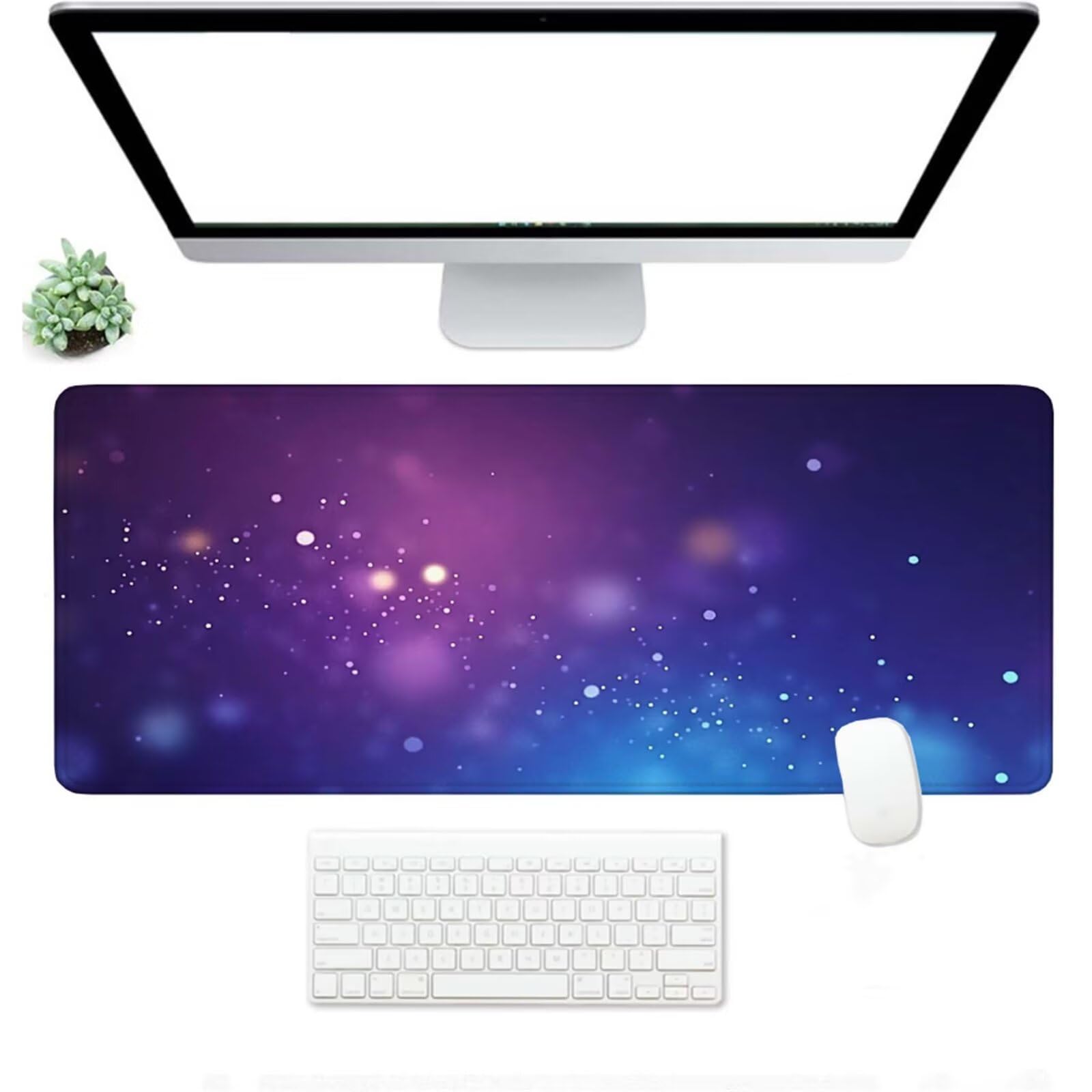 Podkładka pod mysz XXL 1500 x 800 x 3 MM, duża niebieska podkładka pod mysz z wodoodporną i antypoślizgową gumą sen pod ręką biurko zszyte krawędzie, poprawia precyzję i szybkość dla gracza W-92
