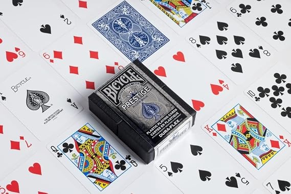 Bicycle Prestige Waterproof Plastic Playing Cards, Red and Blue 2 Pack