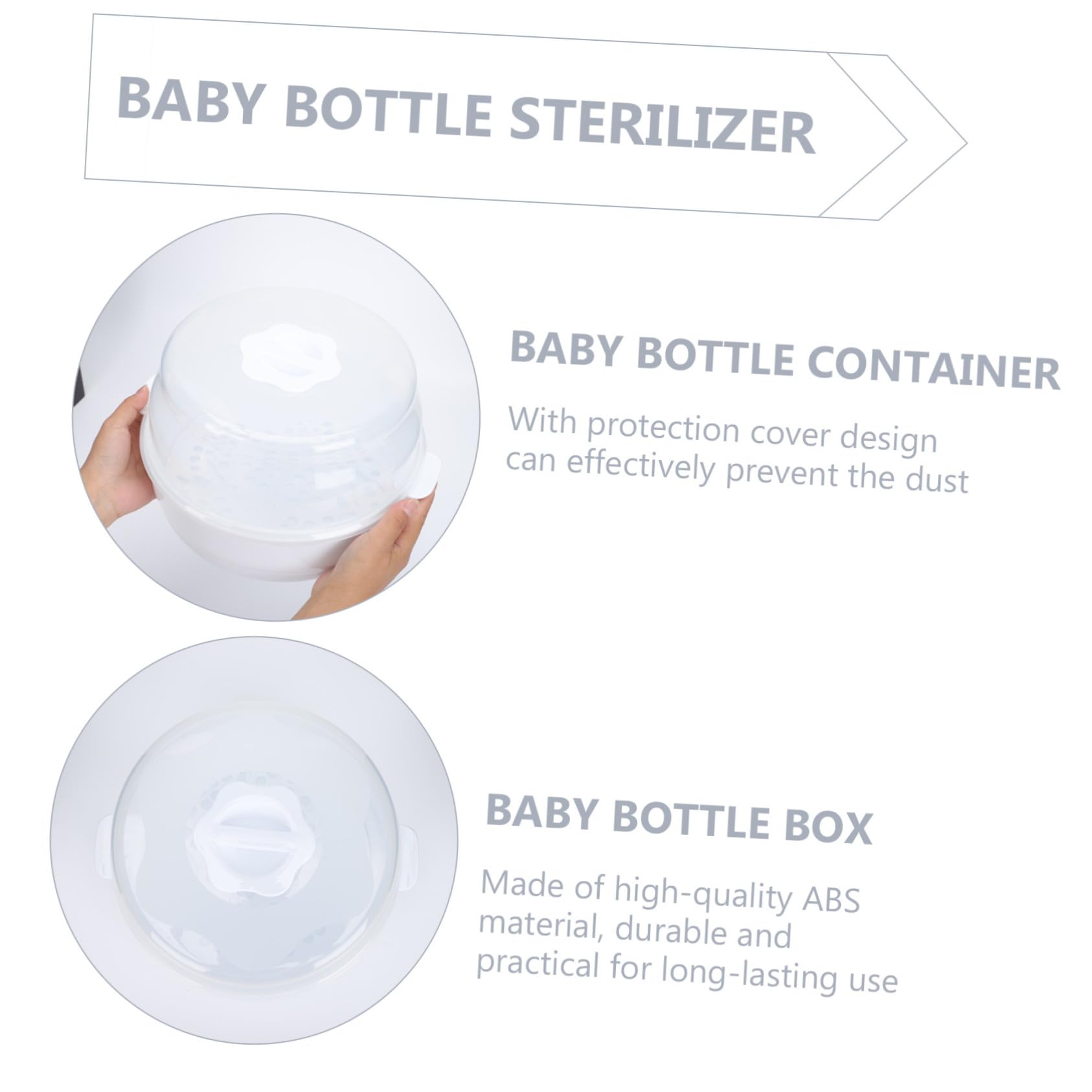 SUPVOX Contenedor para Biberones y Caja Esterilizadora para Microondas para Bebés Diseño de Tapa Protectora y Gran Capacidad de Almacenamiento en Material PP y ABS para Uso Hogar