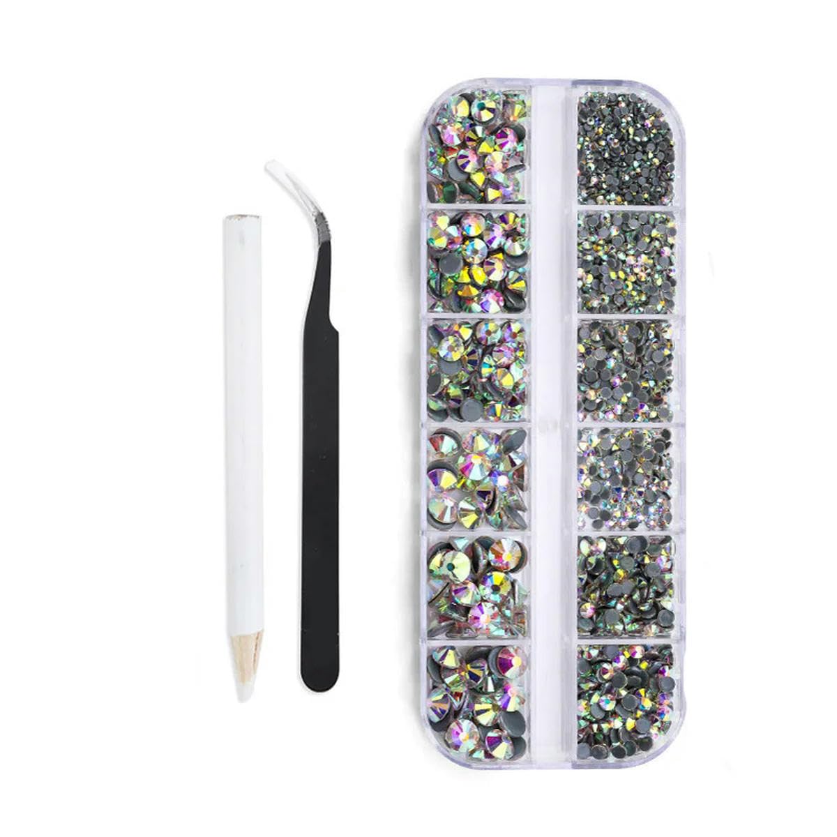 CIVIOOH 1 Box Glass Crystal HotFix Rhinestone Tools Set Flatback Crystal Garment Rhinestones for DIY Decorations