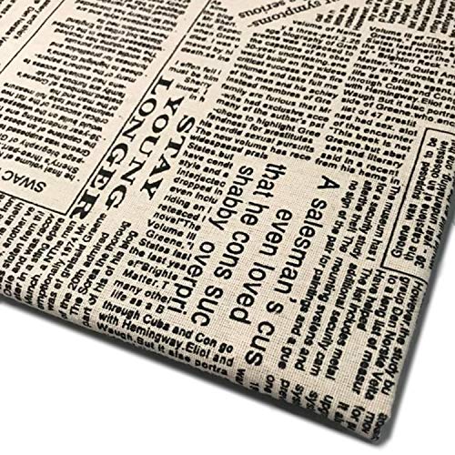 moonfarm 手芸用 英字柄 綿麻 生地 約幅1.5m×1~5m ベージュ地 (黒文字・2m)