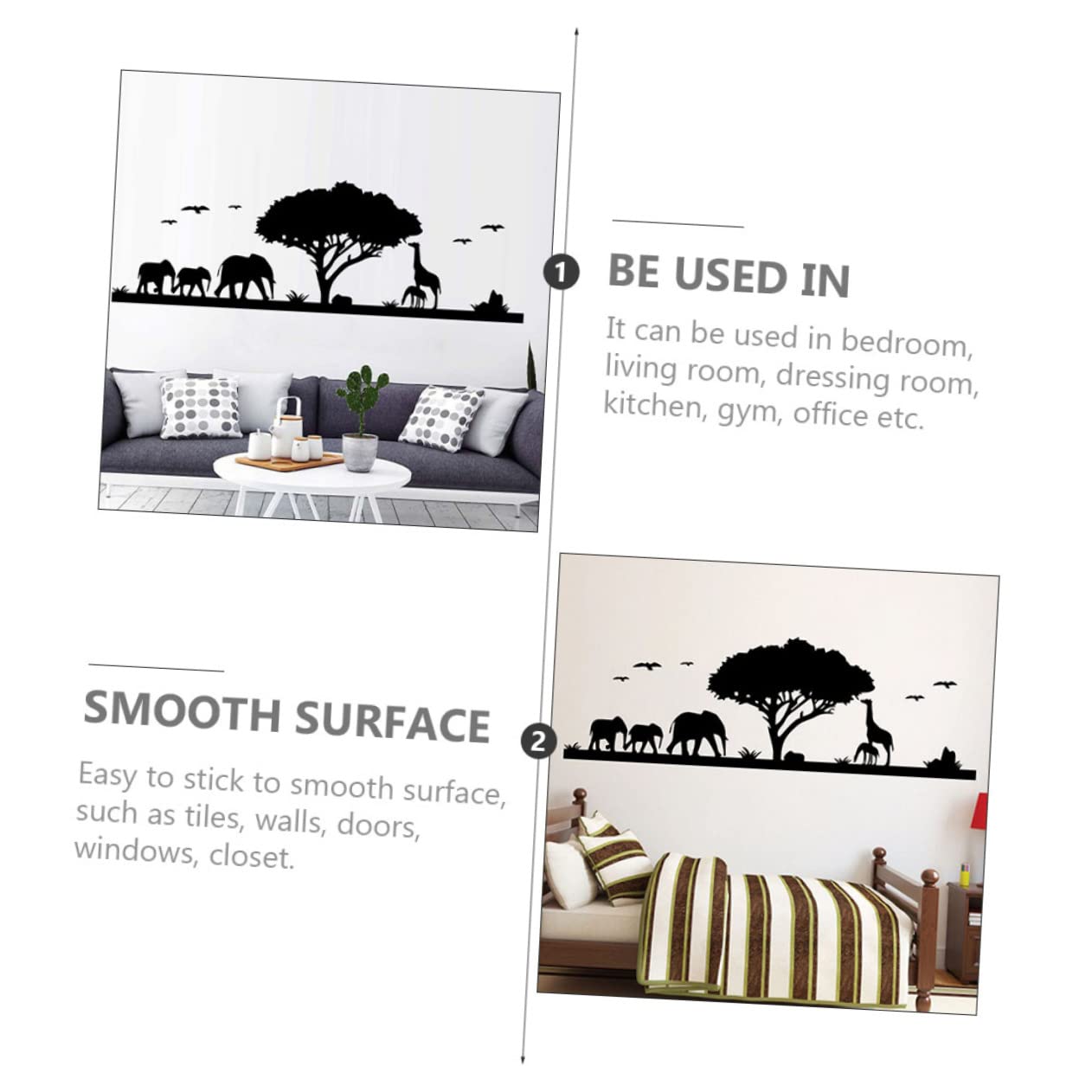 Angoily 2piezas Pegatina Decorativa De Animales Para Pared Vinilo De Giraffe y Estilo Bosque Autoadhesiva Para Habitaciones Infantiles y Guarderías