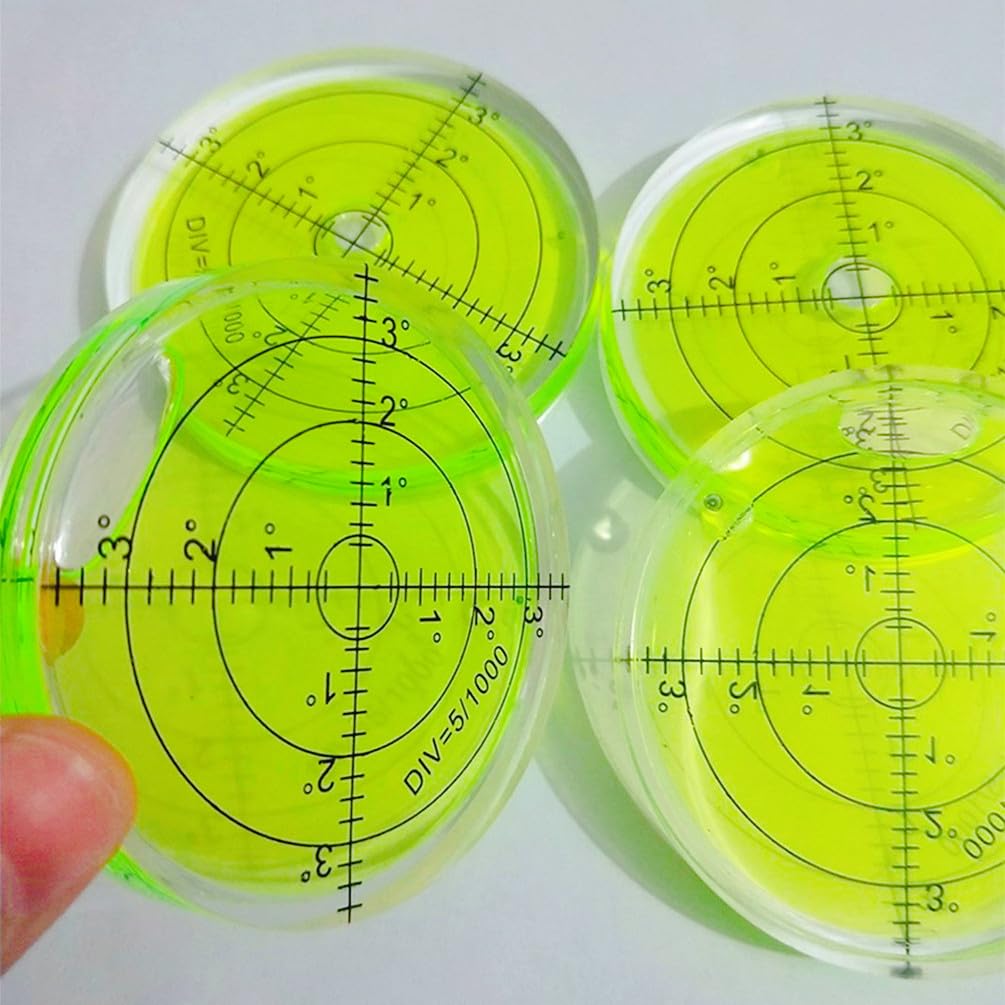 6-Pack Circular Bubble Levels - Domed Multi-Directional Spirit Levels With Mounting Screws