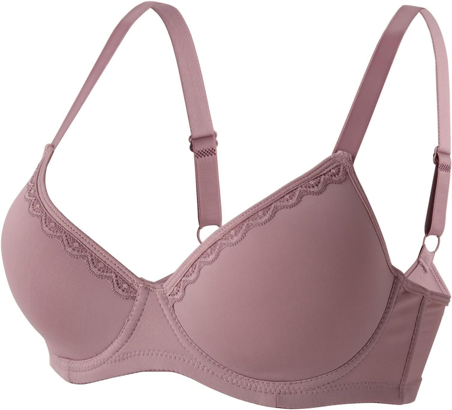 Womens Seamless Underwire Bras Front Snap Closure Adjustable Strap Bralettes V Neck Push Up Comfortable Lingerie Everyday