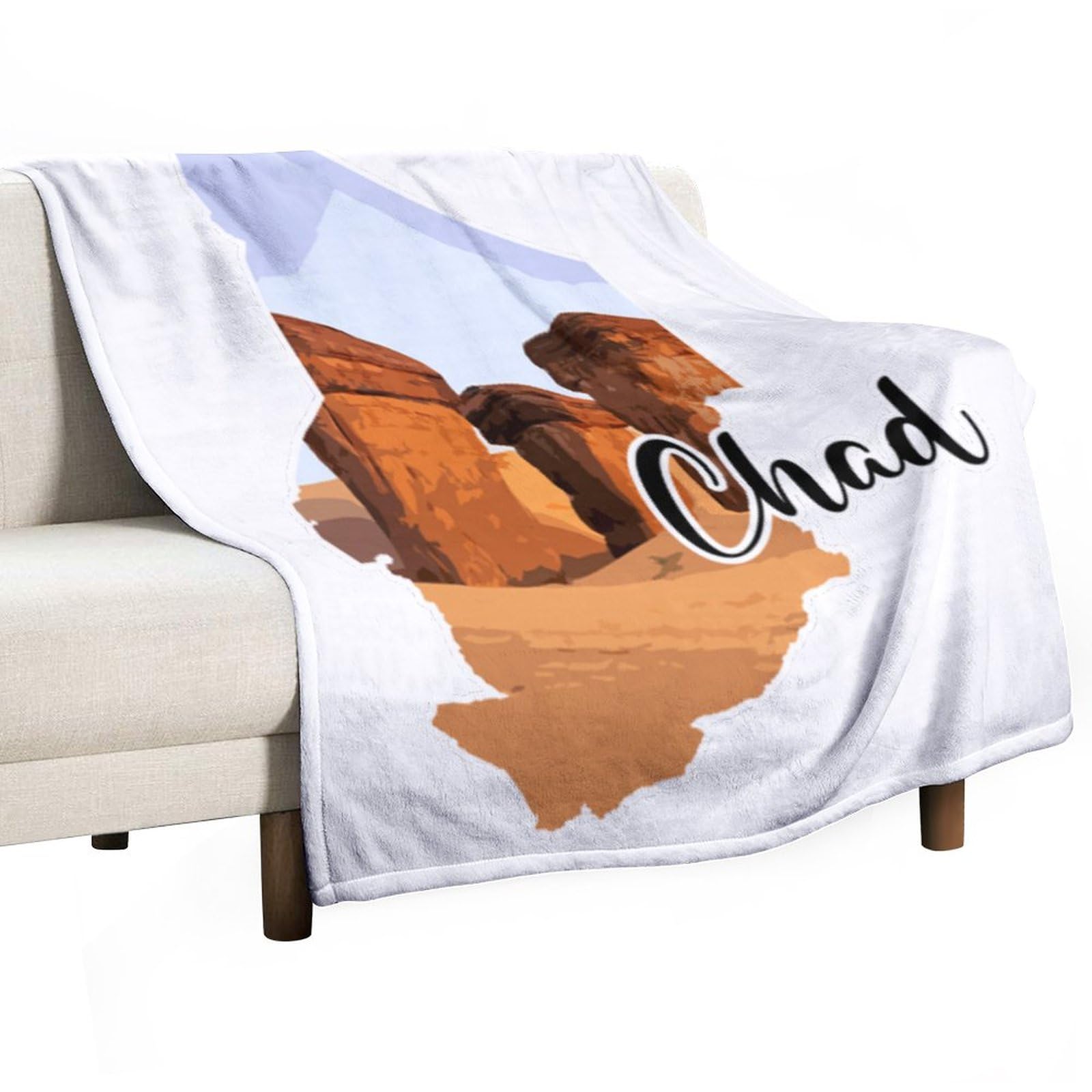 Couverture polaire Tchad 101x127 cm imprimé paysage urbain plaid léger lit et canapé