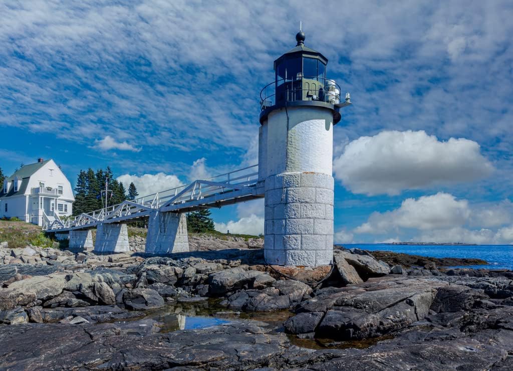 Noah Jigsaw Puzzle Marshall Point Light, Port Clyde Harbor Maine 1000 Pieces