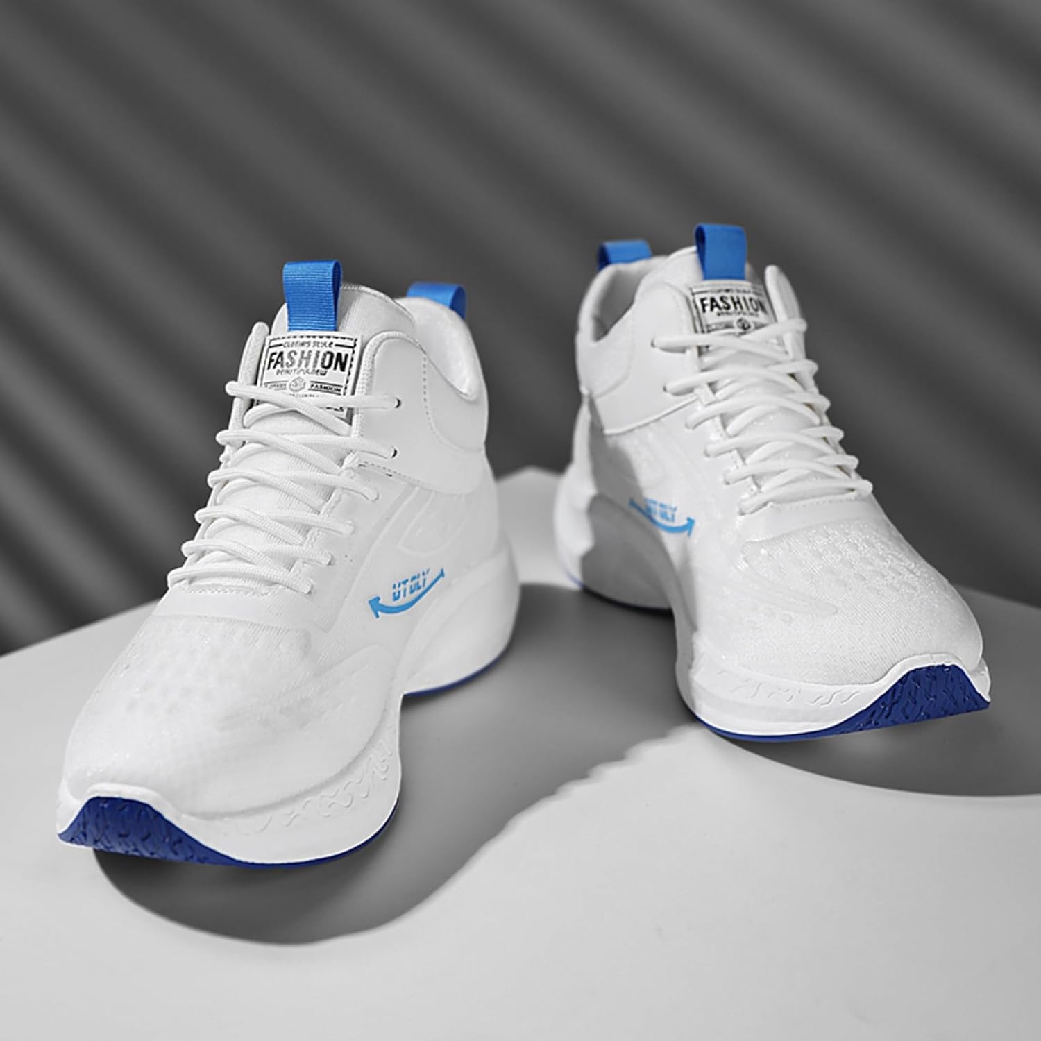 Men's High - Top Color - Accent Sneakers, Fashion Sports Shoes - Fashionable for Trail Runs, Gym Training & Daily Commute