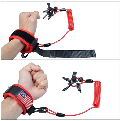 Miniatura 7 de Correa de muñeca universal para interruptor de barco, cuerda de moto acuática fuera de borda, para Mercury, Yamaha, Honda, Tohatsu, Johnson,