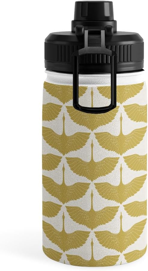 Deny Designs Water Bottle, Sport Lid 12 oz, Caroline Okun Oro Domino