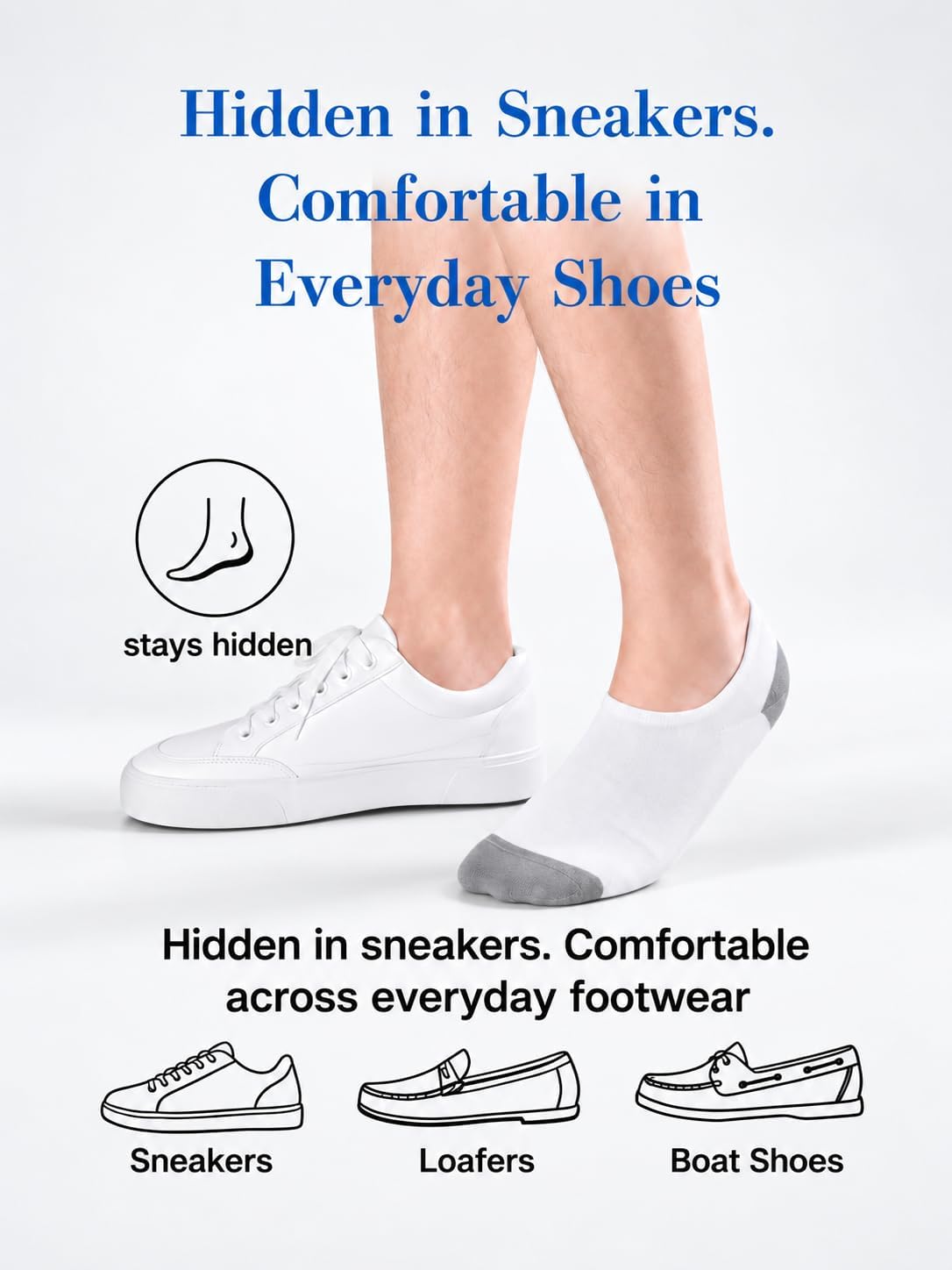 Bamboo Viscose No Show Socks Men, 6 Pairs Invisible Low Cut Sneaker Socks