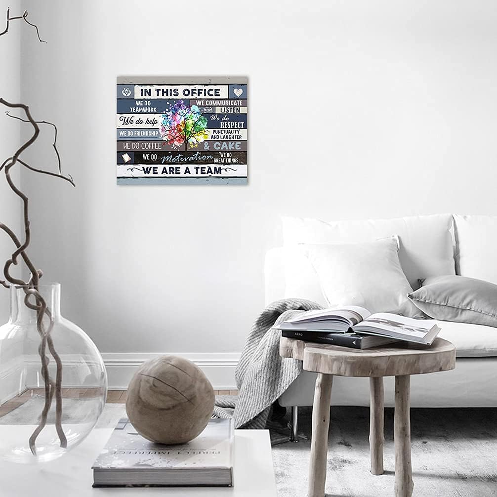 Inspirational Wall Art For Office Motivational Quotes Wall Decor We Are A Team Framed Canvas Wall Art Modern Office Wall Decor Office Size , 24x20 Inch: Posters & Prints