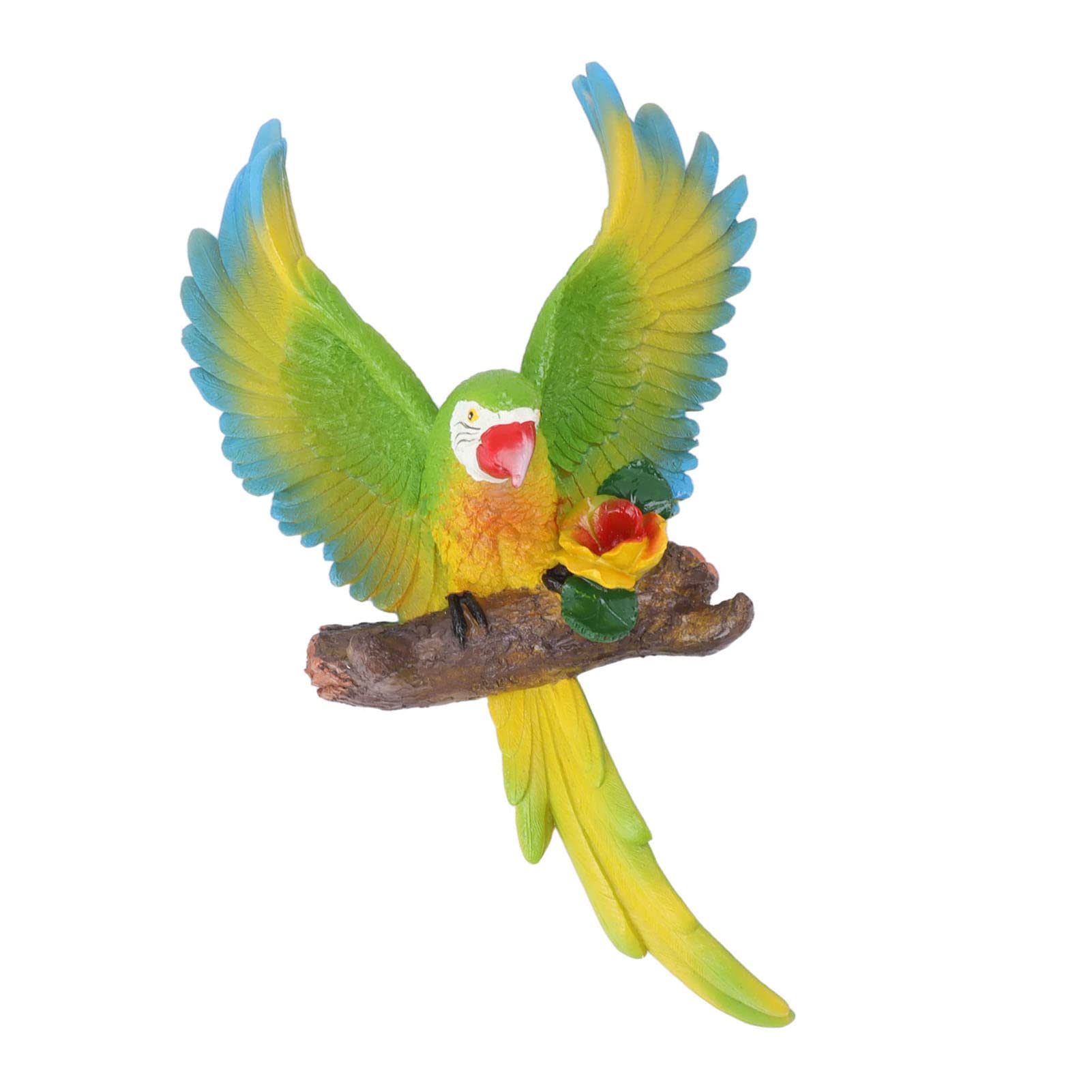 Omabeta Decorazione da Parete con Pappagallo, Vivido da Appendere per Giardino, Patio, Prato - Statua in Resina Ecologica 25,5x9x40 Cm (Verde)