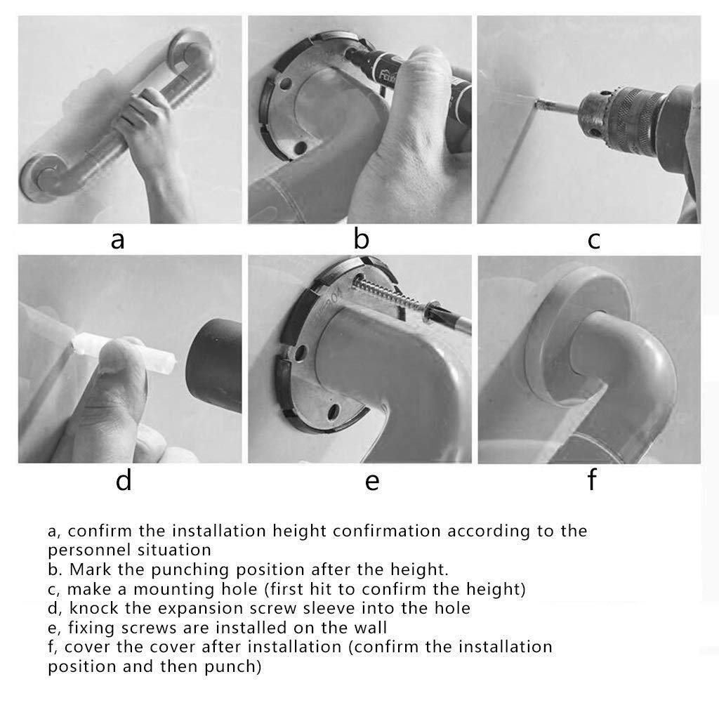 Barre di Sostegno, Maniglie di Sicurezza, corrimano, Barra per Doccia in Acciaio Inossidabile, corrimano per Bagno, Maniglie Antiscivolo stabili, corrimano di Assistenza Medica per