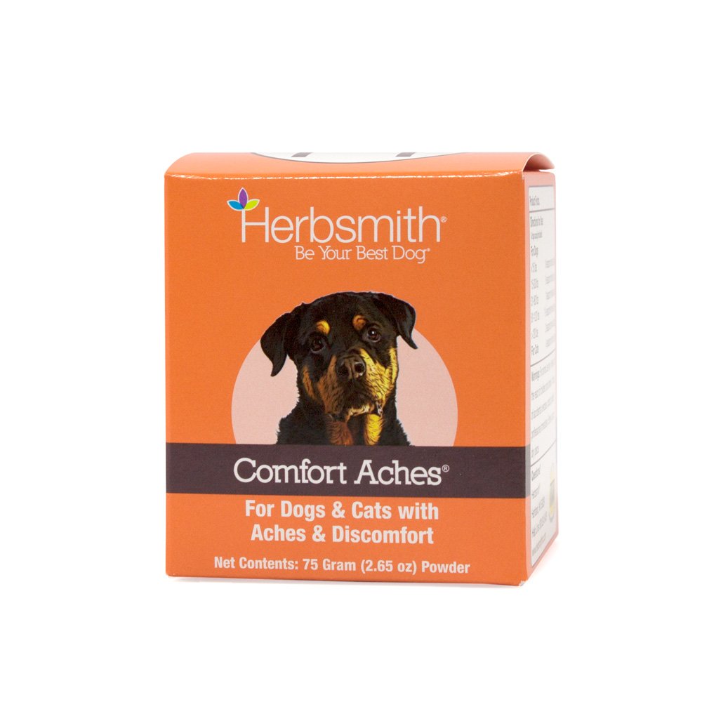 Herbsmith Comfort Aches – Herbal Pain Relief for Dogs + Cats – For Pet Aches + Pains – Anti-Inflammatory Supplement – 75g Powder
