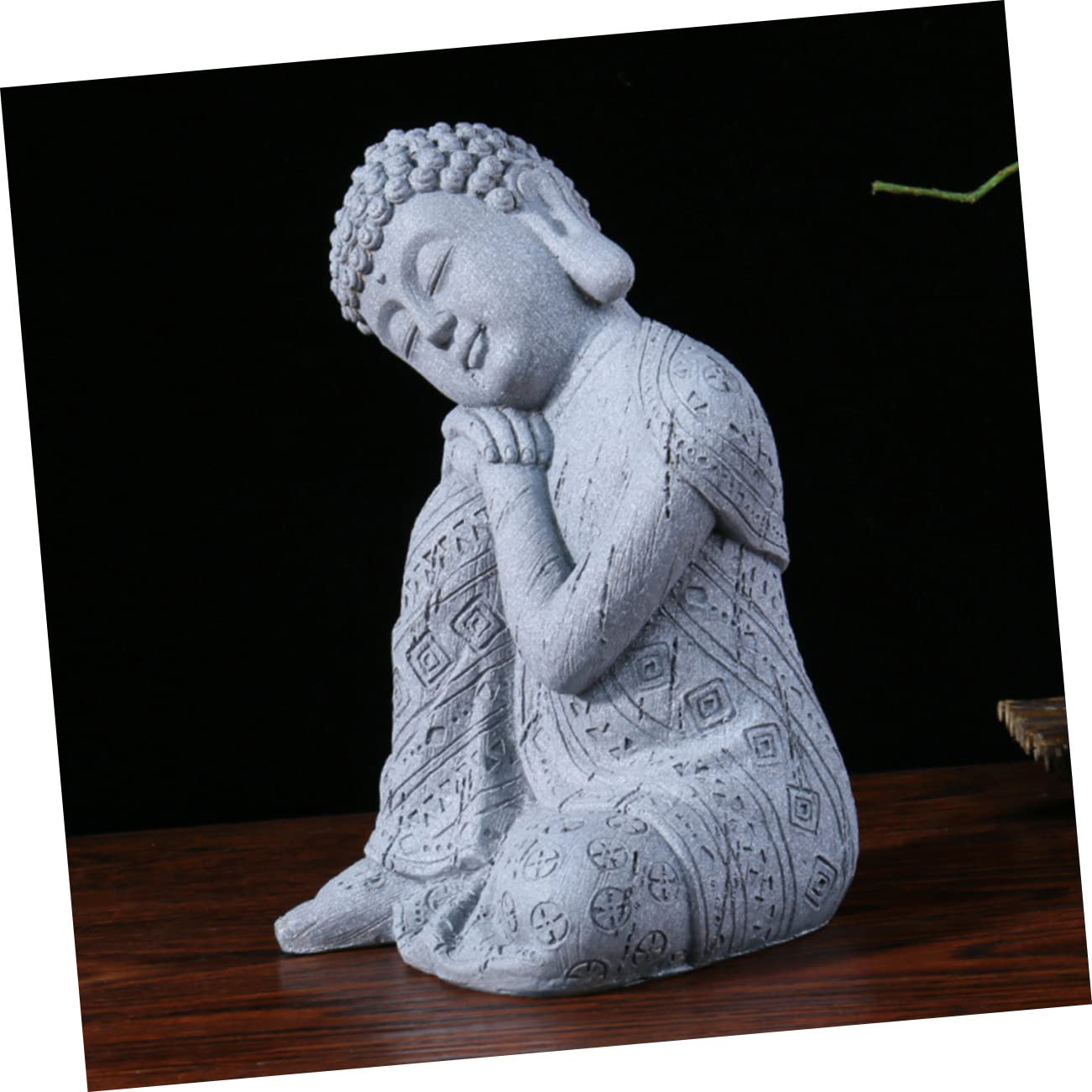 Statue de Bouddha Simple Décoration Intérieure en Résine pour Bureau