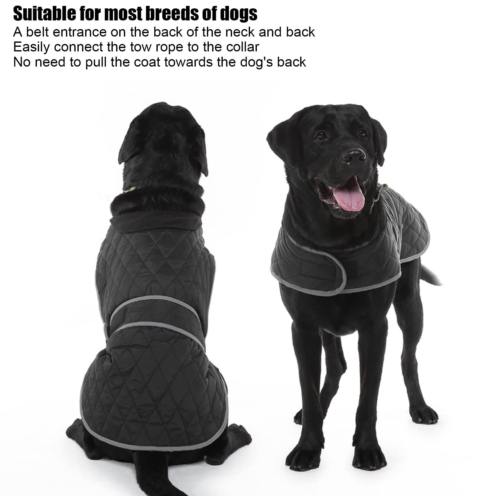 PURRL Reflektierender, wasserdichter, winddichter Hundemantel für kaltes Wetter, warme Hundejacke, Winter-Hundeweste für mittelgroße und große Hunde, Schwarz (L) Little Surprise