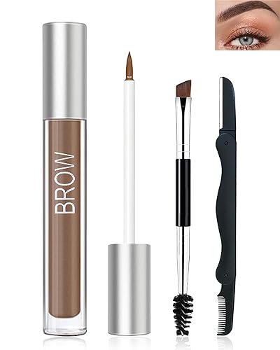 Gel de cejas tintado resistente al agua, gel engrosado para cejas, pegamento voluminizador de cejas de escultura rápida, maquillaje de máscara de