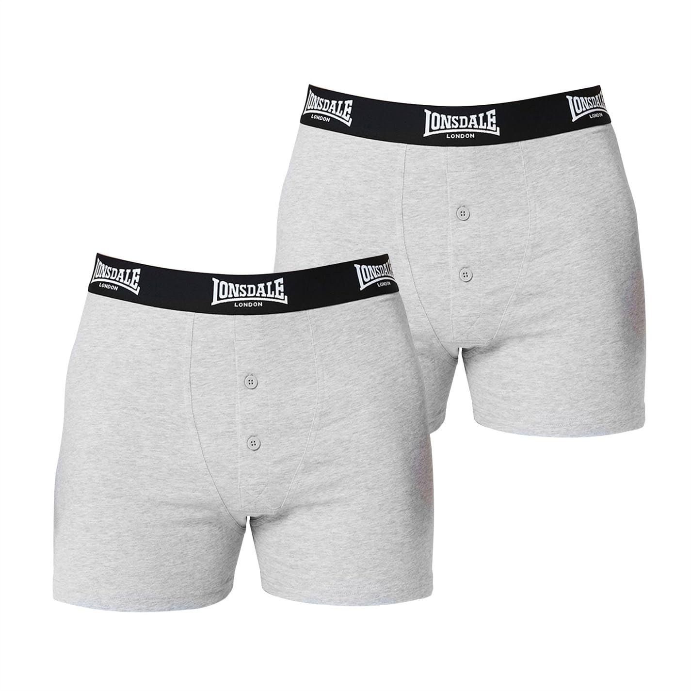 Lonsdale Men's Grey 2 Pack Boxers Xxl