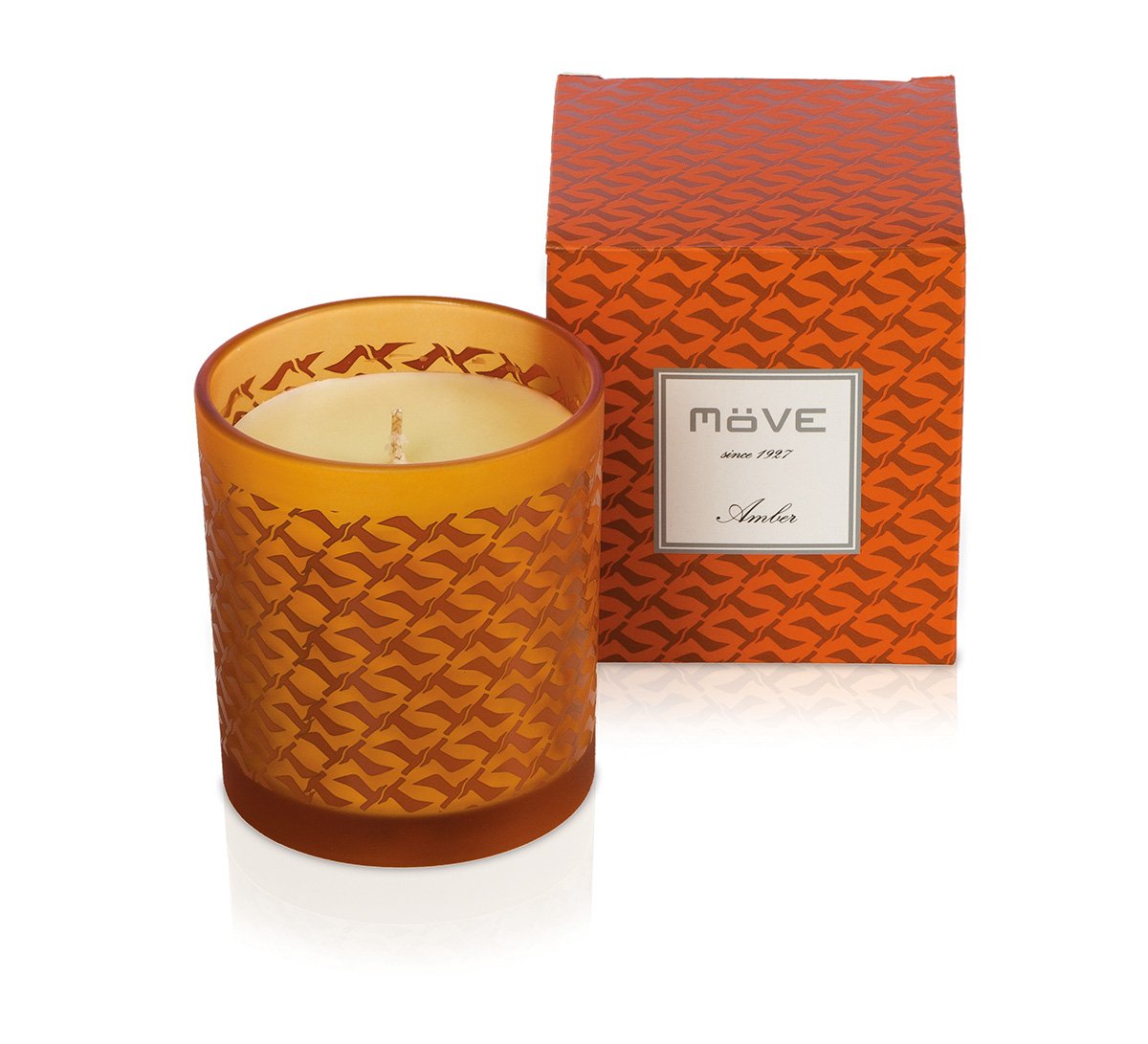möve Signature Scented Candle in Glass with Seagulls Allover - Burn time 50 Hours, 230g, Amber