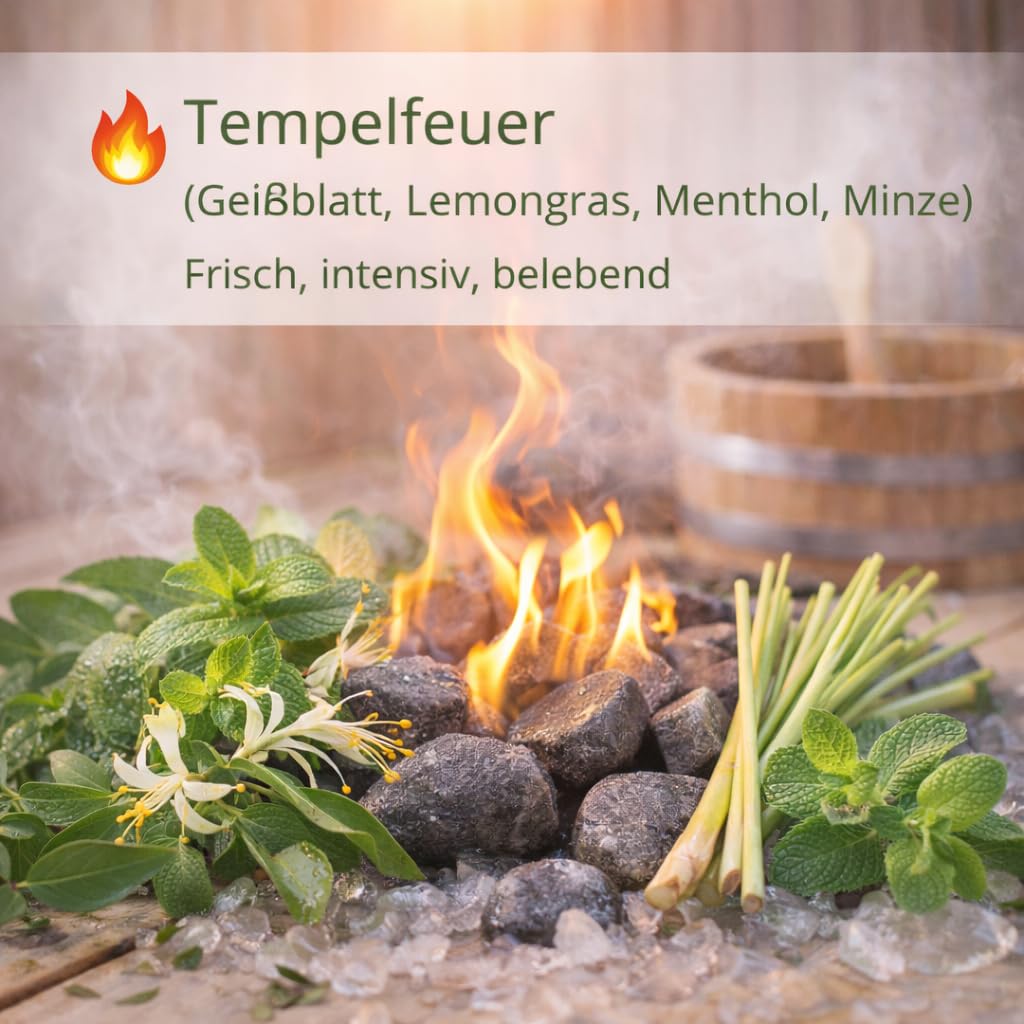 Dufte Momente Saunaaufguss-Konzentrat Tempelfeuer – 3 L – exotisch & frisch – konzentriert & ergiebig – Profi-Qualität gemäß DVN:5204 getestet – vegan & Made in Germany