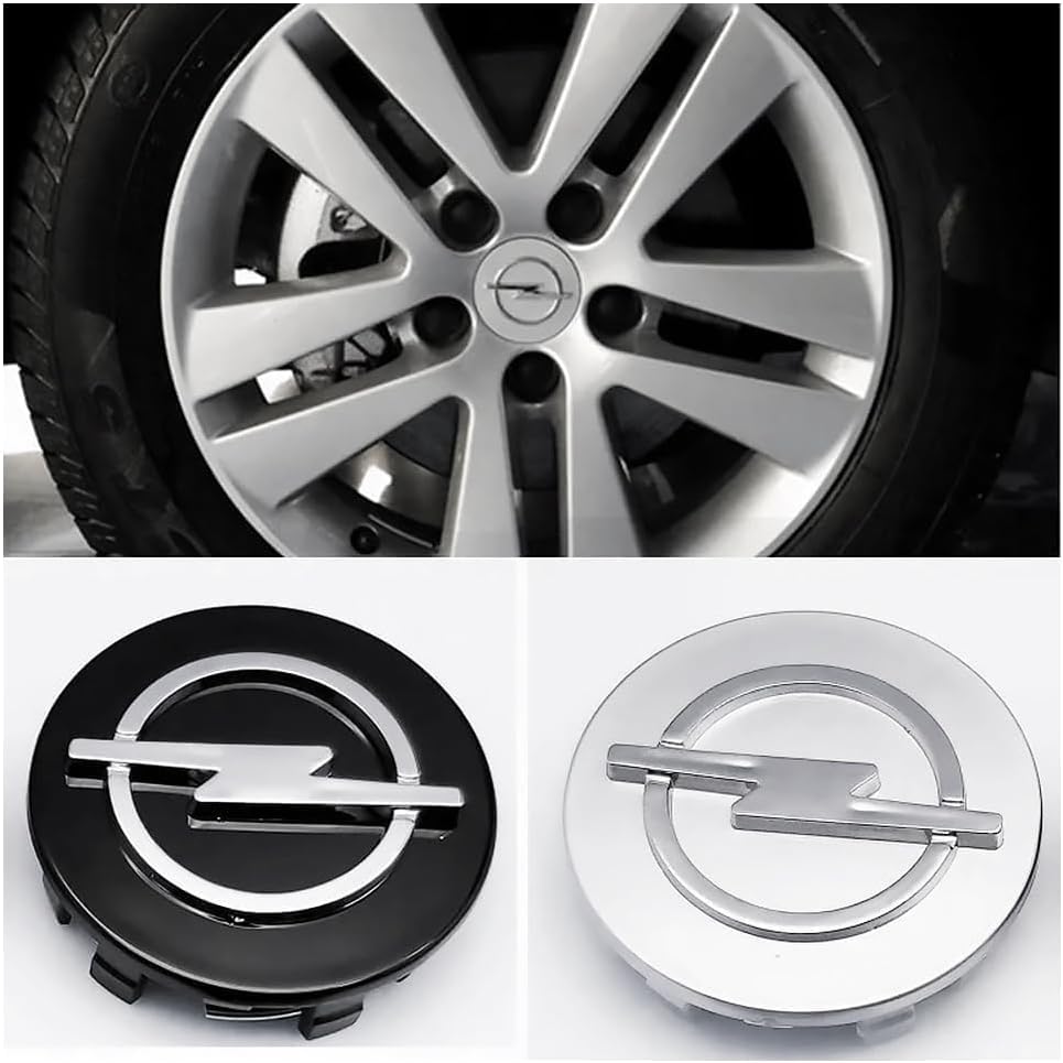 4 Pièces Cache-moyeux Autocollants pour Opel Adam 2012-2019,Hub Centre Caps Cover Sticker Autocollant de Capuchon de Jante de Pneu