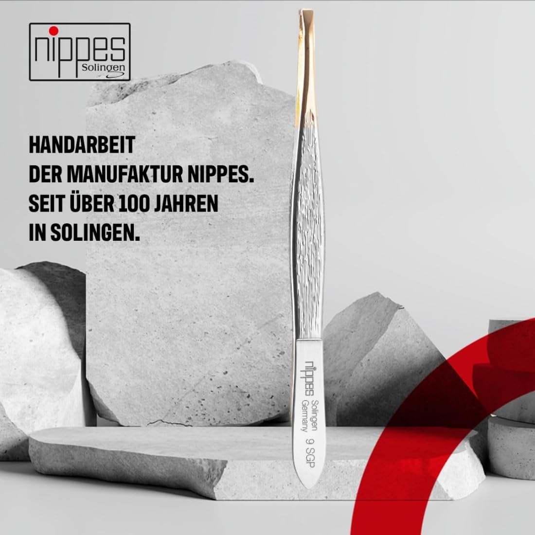 Nippes Solingen Pinzas de acero niquelado, 9 cm