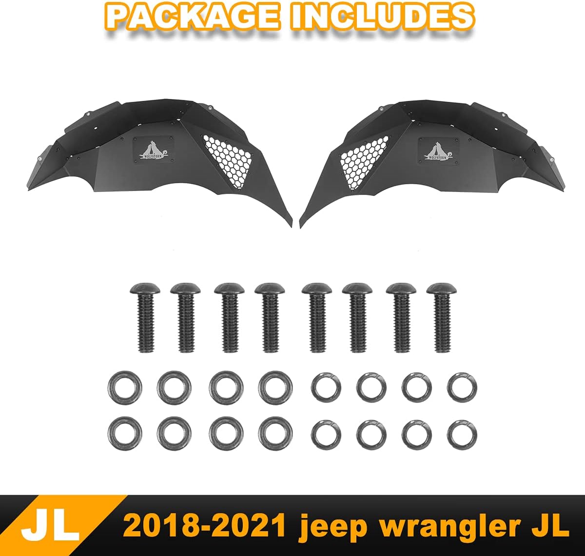 NIXON OFFROAD Rear inner Fender liners Compatible With 2018 2019 2020 2021 2022 2023 2024 2025 2026 Jeep Wrangler JL