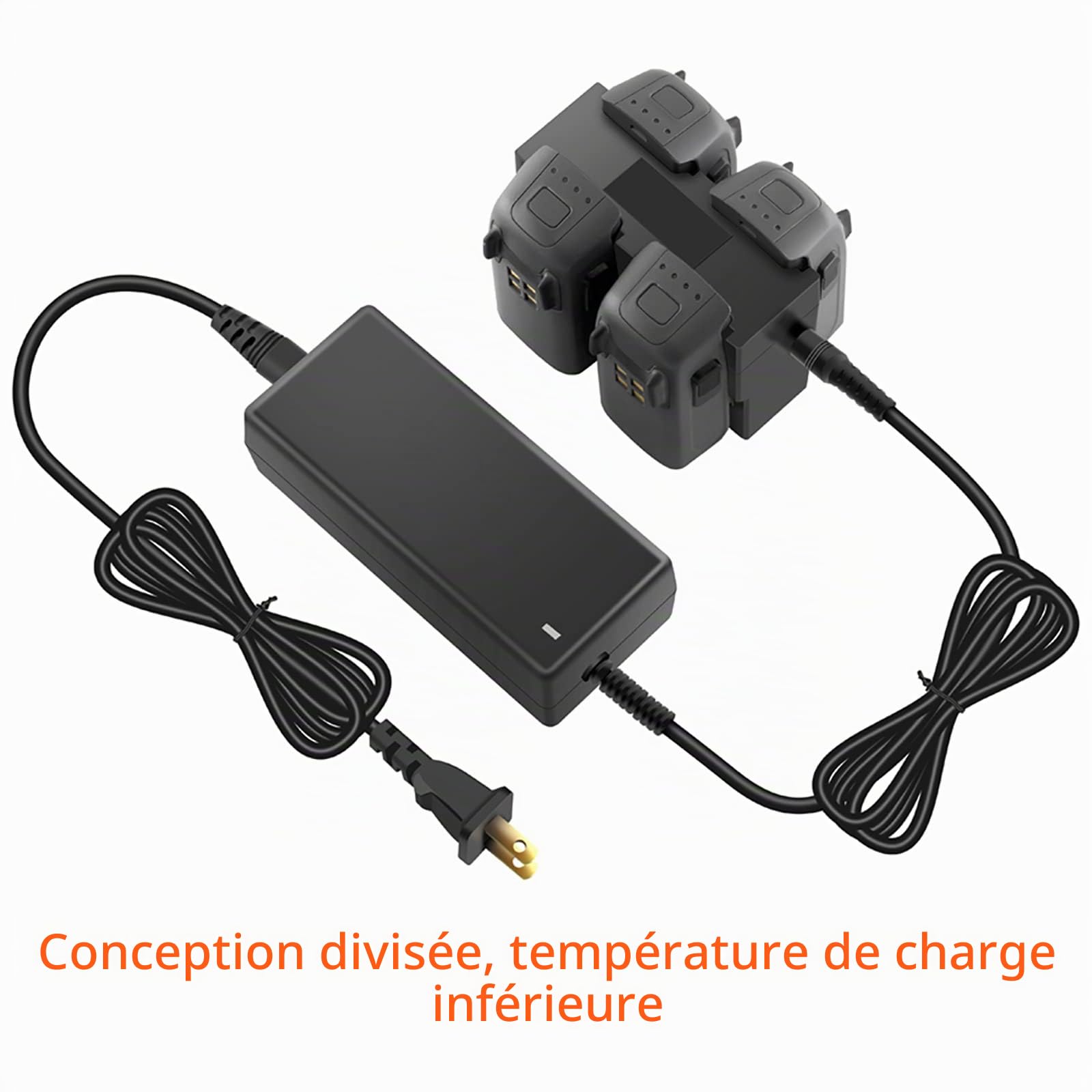 LCD Chargeur de Batterie pour DJI Spark Drone, 4 en 1 Charge 4 Piles, Station de Recharge Hub Accessoires