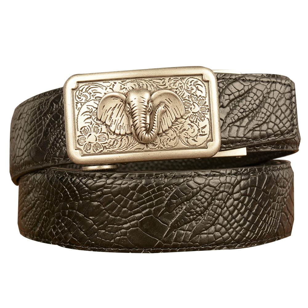 BDAYEK Men's Belt Men'S Automatic Buckle Belt Antioxidant Stretch Colourful Ratchet(J,115Cm/45Inch)