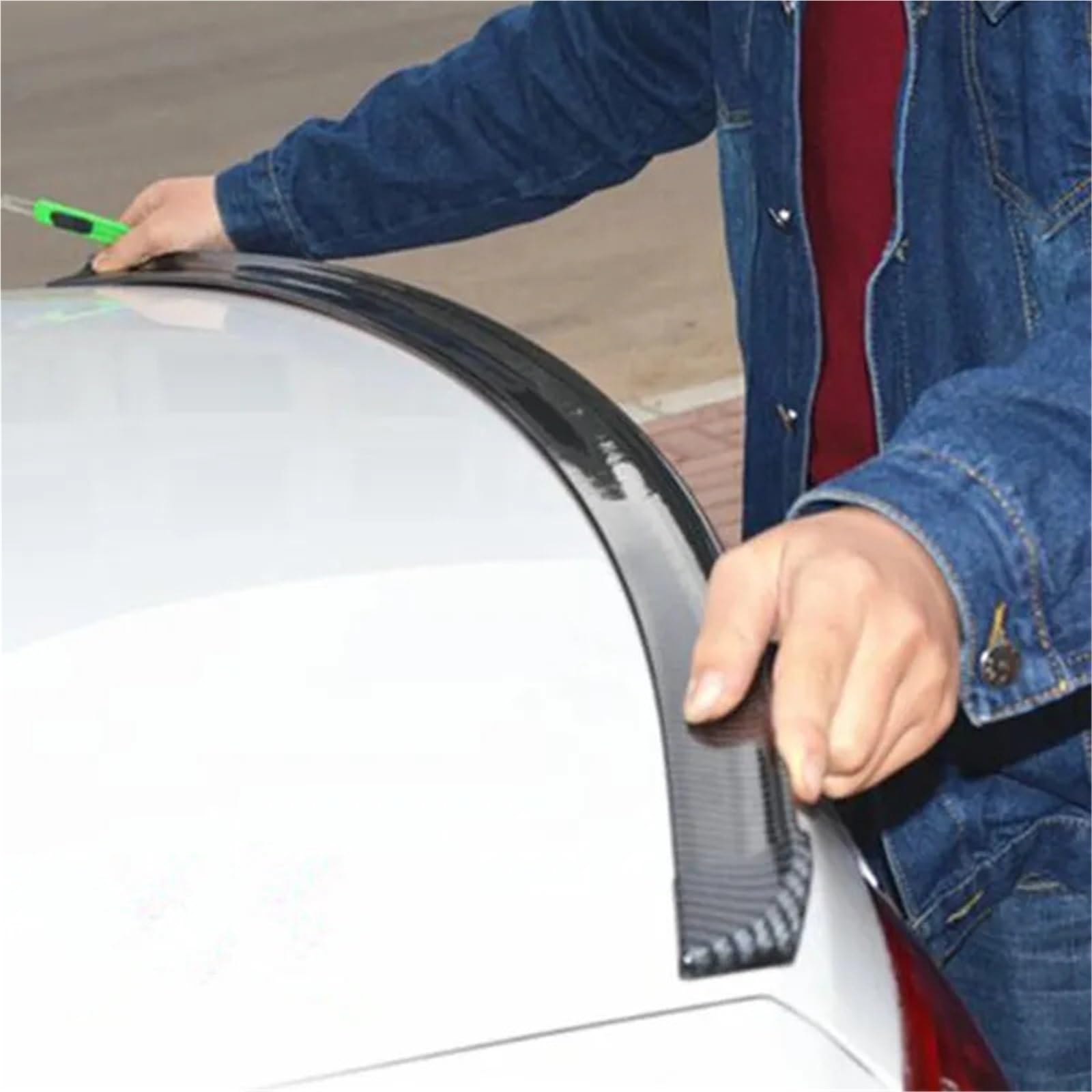 Spoiler universale per auto in fibra di carbonio 5D Ala styling fai-da-te Tutti i modelli di veicoli Spoiler Laterale per Auto(Carbon fiber grain)