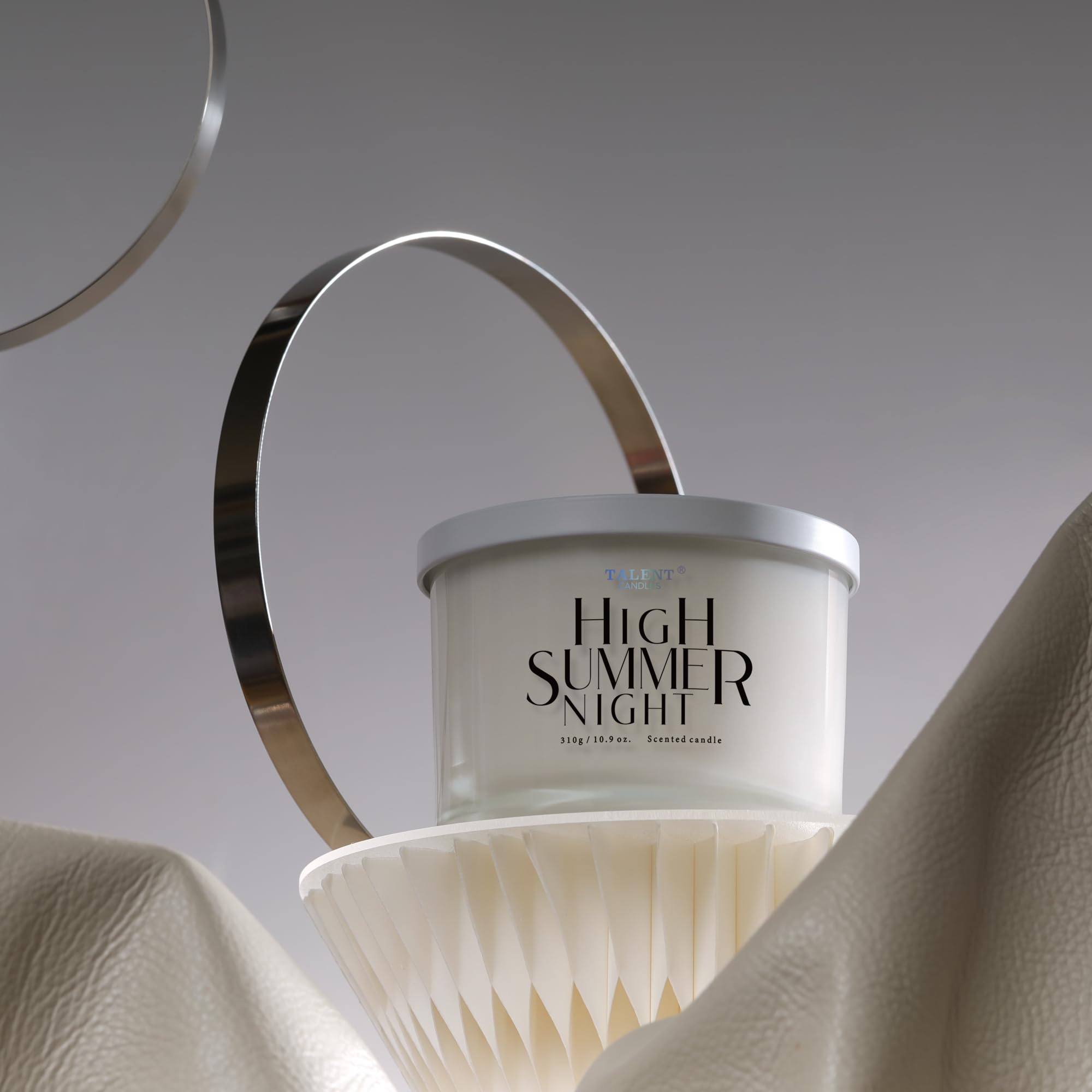 Duftkerze, TALENT Candles, 100% natürliches Sojawachs, 3 Dochte, Duftkerzen als Geschenk für Frauen und Männer, Einweihungskerzen, 10,93 oz Glaskerze, Hochsommernacht