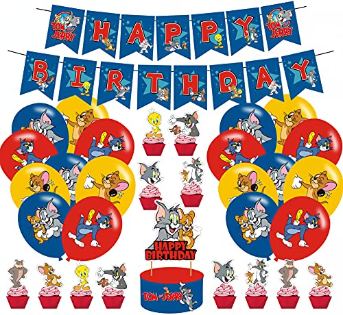 Buy Tom And Jerry Party Supplies For Birthday Party Tom And Jerry Theme Happy Birthday Banner 