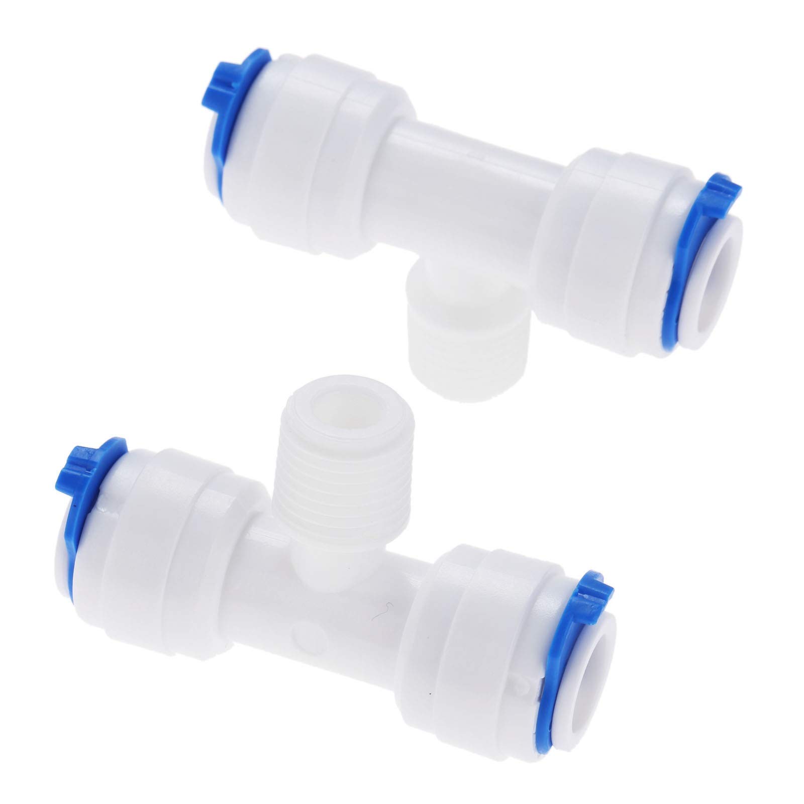 Conexión rápida for Manguera, de jardín, 2 Piezas, conexión for tubería ósmosis inversa, Forma T, en 3/8, Macho 1/4, Conector Acoplamiento plástico for Agua