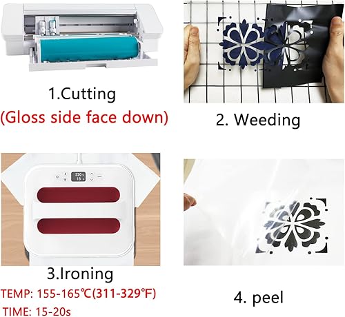 Miniatura 3 de GOMONCY Vinilo termotransferible 3D de 12 x 10 pulgadas, paquete de 5 hojas HTV blanco para prensa, camiseta, ropa, bolsa, almohada, sudadera con