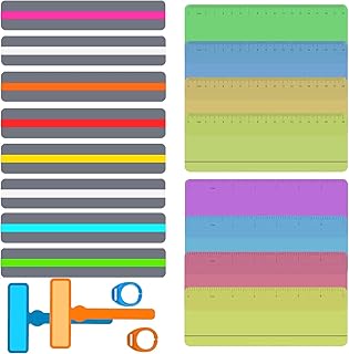 18 pcs Reading Guide Strips, CNYMANY Highlight Strips Finger Guided Reading Strips Bookmarks Colored Overlay Reading Trackers Rulers Dyslexia Tools for Teacher Supply