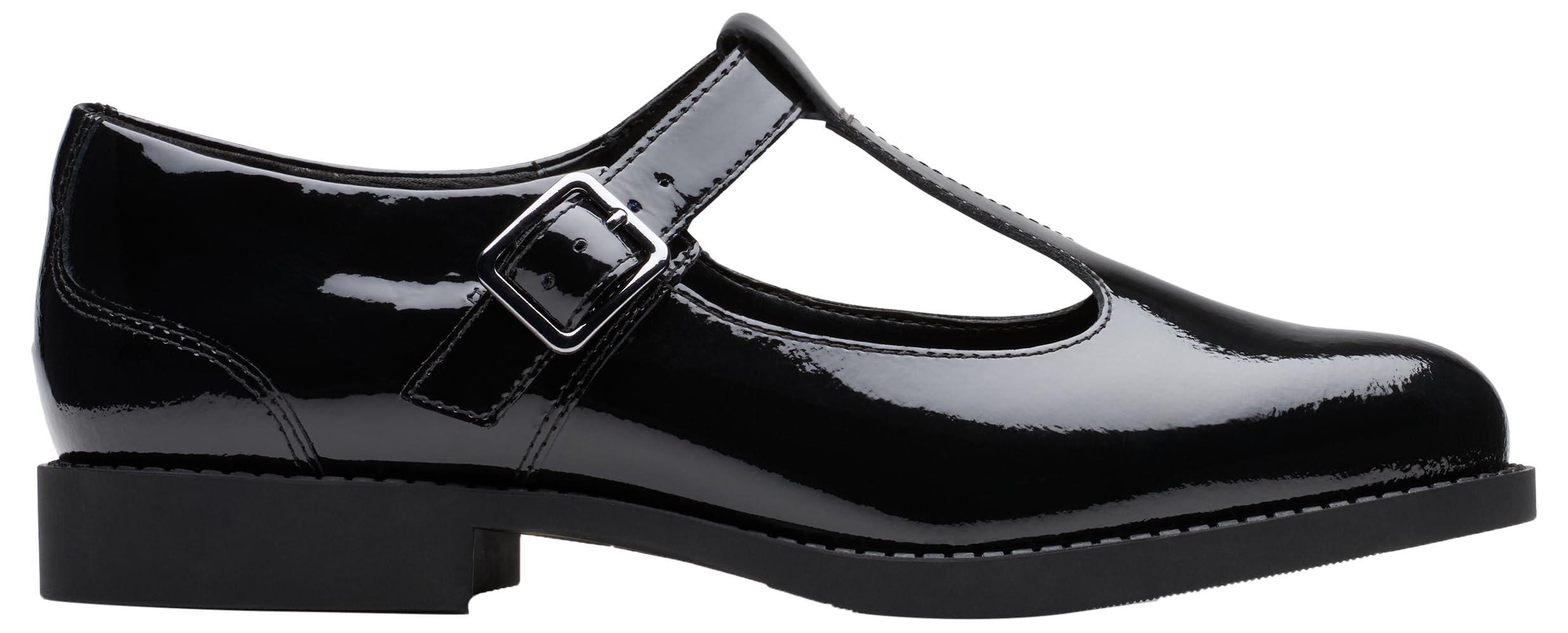 Clarks Tapa Hope Y. Childrens Black Pat, 7