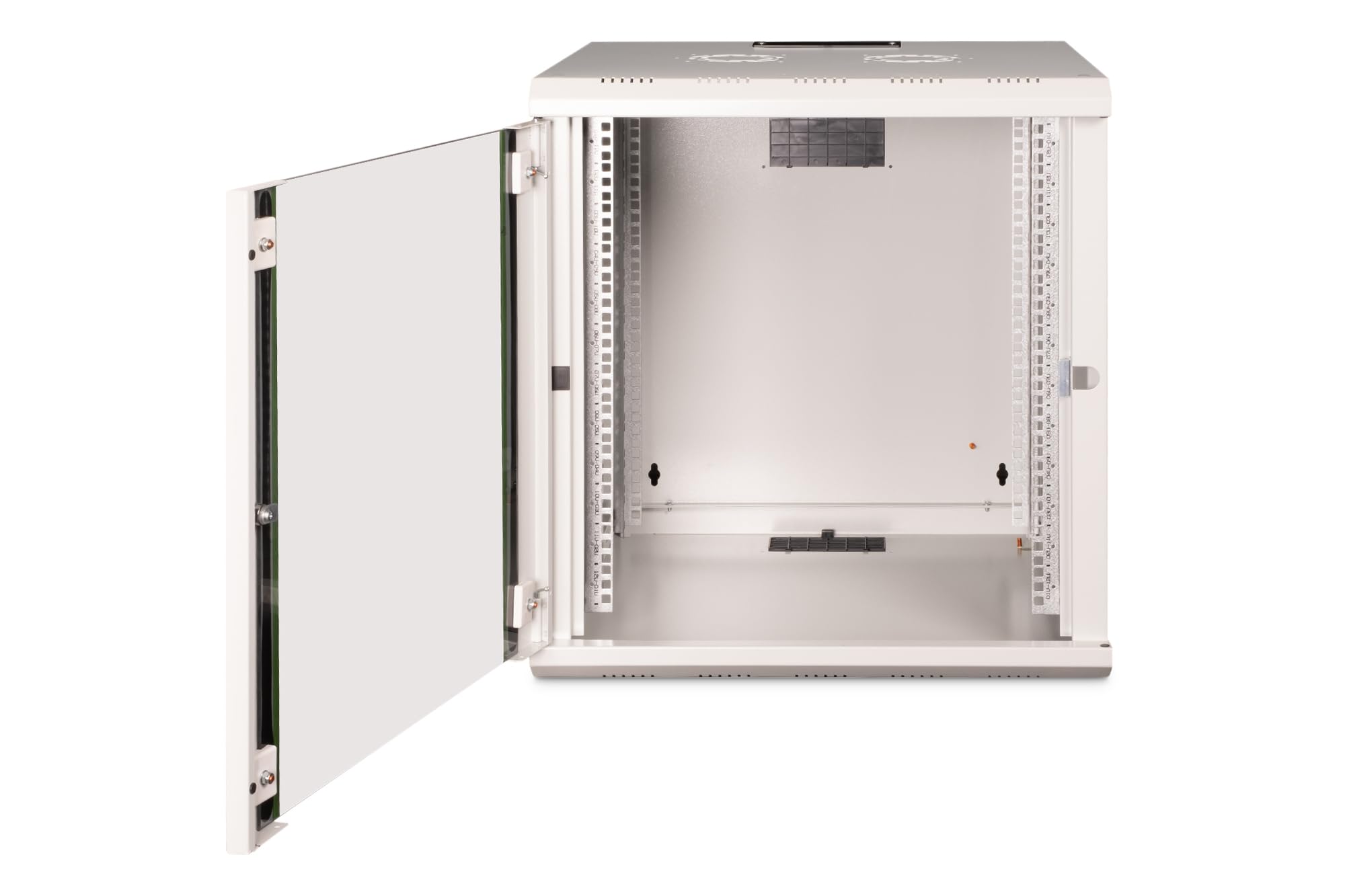 DIGITUS Netzwerk-Schrank 19 zoll 12 HE - Wandmontage - 600 mm Tiefe - Traglast 100 kg - Unique Serie - Glastür - Grau | Nutztiefe 450 mm – Wandmontage – Traglast 100 kg – Sicherheitsglastür – Schutzklasse IP20