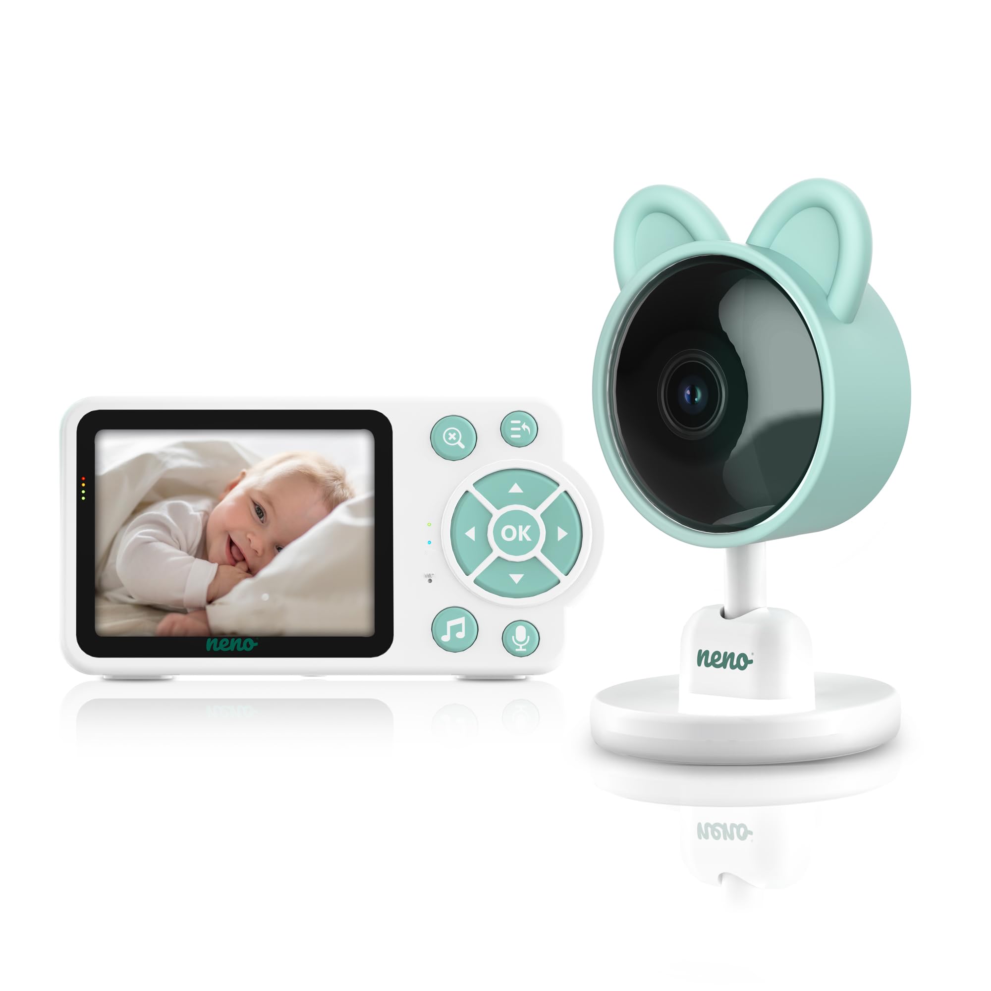 Neno Bambino Baby Monitor - Ecoute-bébé électronique avec récepteur - Mode postérieur - Fonction alarme - Lullases