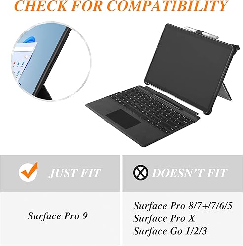 Miniatura 5 de Funda rígida para Microsoft Surface Pro11 Edition pro10 Pro 9 Funda para tableta Kickstand Cover Multiple Angle View PU Leather Pen Holder 13