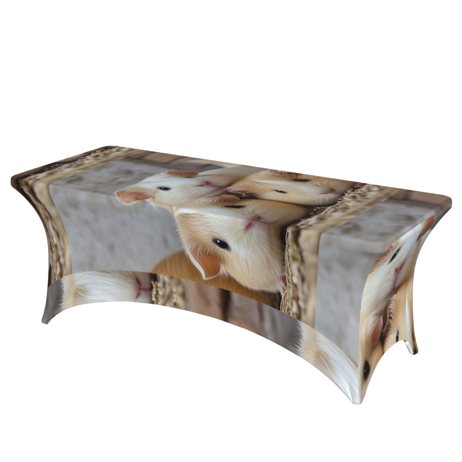 LMNGH GuineaPigs Decorative Tablecloth Protector for Wedding, Banquet & Parties6FT Spandex Rectangle Tablecloths, Stretch Washable Table Cloth Wrinkle Free Patio Table Cover