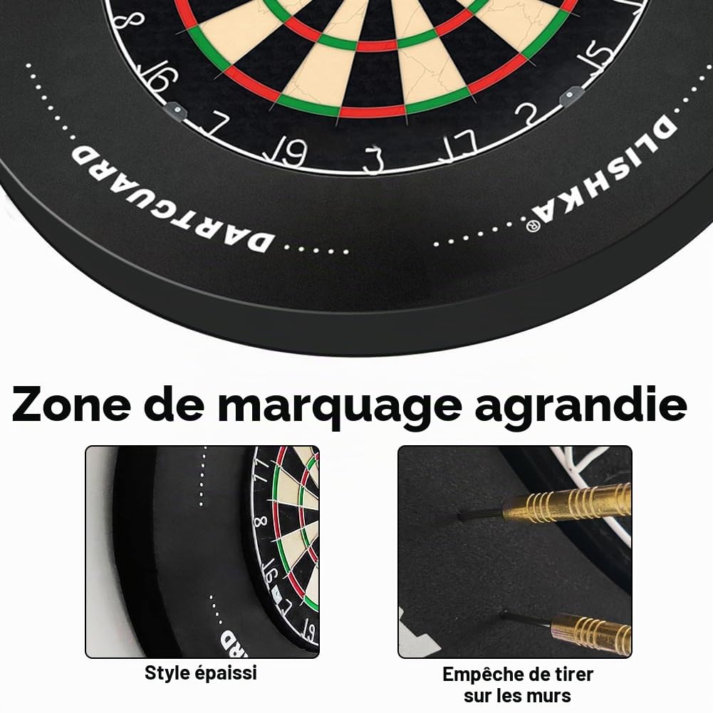 T : anneau de 2,5 cm pour cible de fléchettes, protection murale en EVA durable, cadre de cible de fléchettes intérieur et extérieur, idéal pour les jeux de famille et de fête, accessoire de