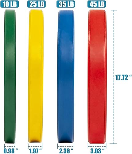 Miniatura 3 de WF Athletic Supply Placa de parachoques de 2 pulgadas de tamaño olímpico de color premium con inserto de acero, ideal para entrenamiento de fuerza,