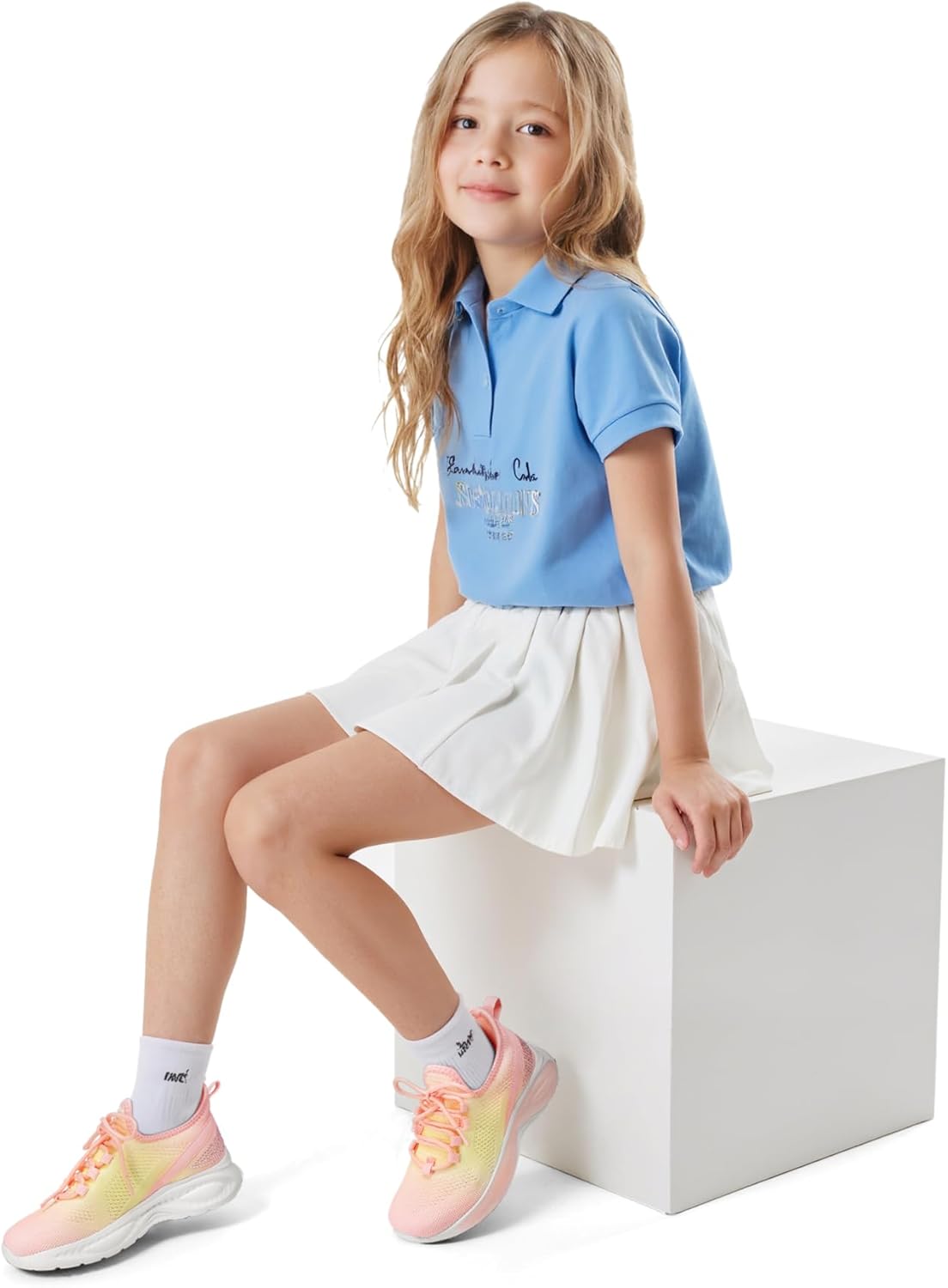 RUNSIDE Girls Lightweight Sneakers Kids Lace-up Tennis Running Shoes, Breathable Walking Shoes for Toddler/Little Kid/Big Kid - Image 7