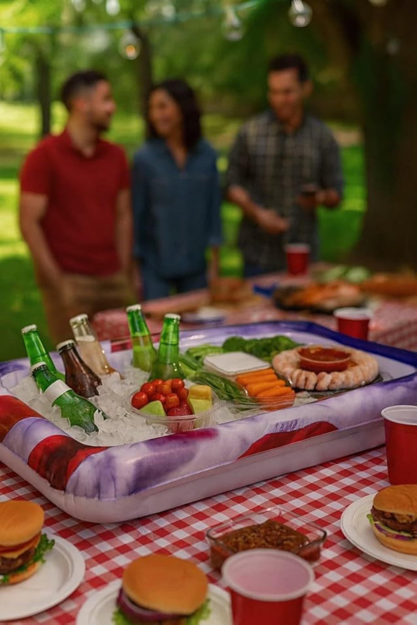 Inflatable Waterproof Stars & Stripes Buffet Cooler