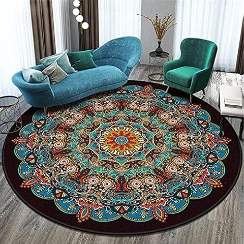 CMX-BOX Traditional Round Original Classic Area Rugs Round Large Carpet Cover